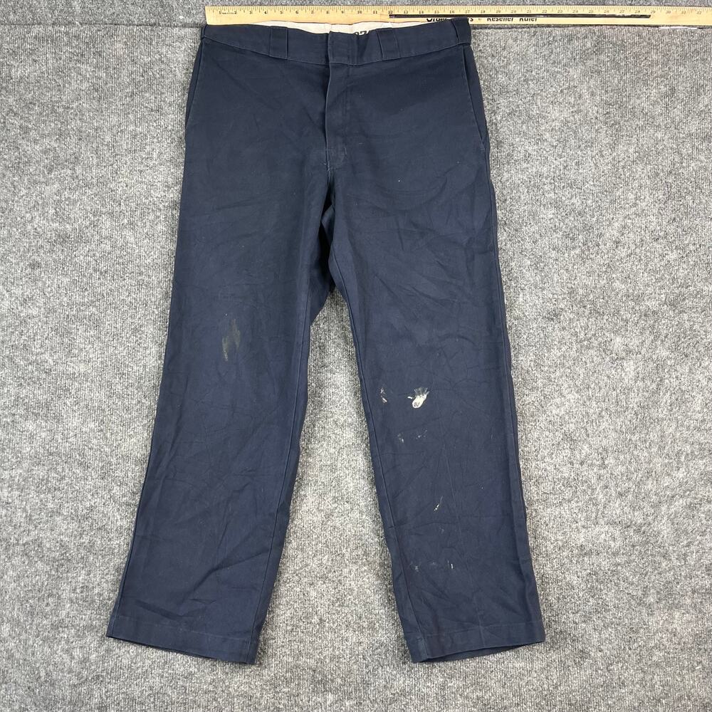 Dickies Work Pants Mens‎ 34x30 Navy Blue Original Fit Straight Workwear